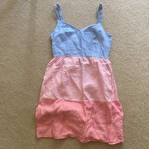 Cynthia Rowley 100% Linen Color Block Dress XS